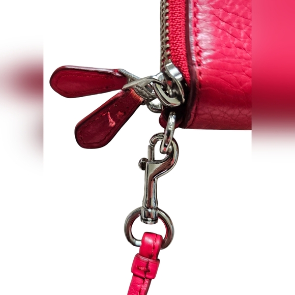Coach Red Leather Wallet/Wristlet Dual Zipper With Coin Slot, Awesome Condition! - Picture 4 of 12